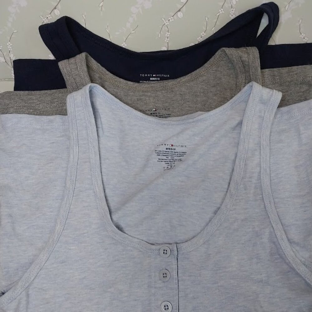 Tommy Hilfiger 3 Tanks (Grey, Navy, Light Blue)